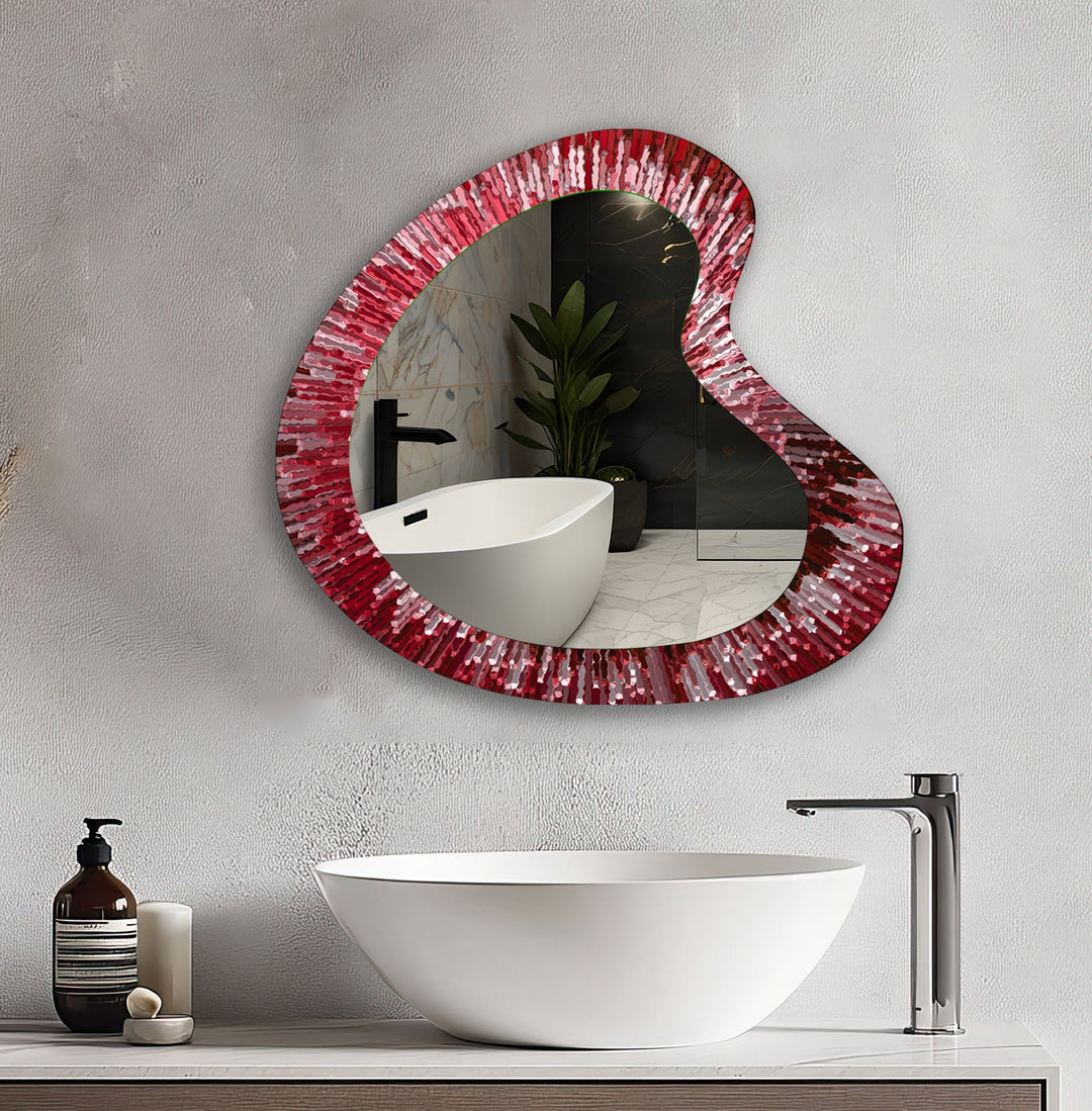 Mirror wall art inspired by abstract forms, perfect for adding a touch of artistic charm
