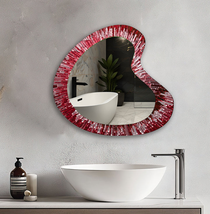 Mirror wall art inspired by abstract forms, perfect for adding a touch of artistic charm
