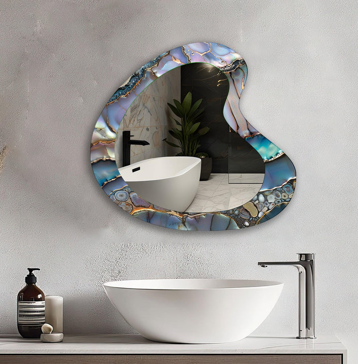 Purple Abstract Modern Wall Mirror