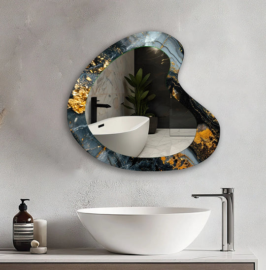 Elegant Gold Marble Decorative Wall Mirror - MyPhotoStation