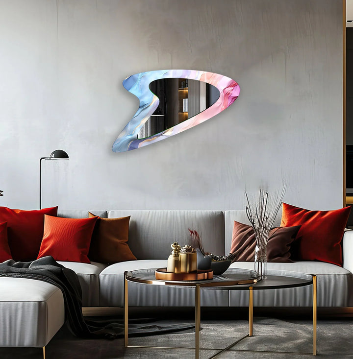 Pastel Colors Abstract Decorative Wall Mirror - MyPhotoStation