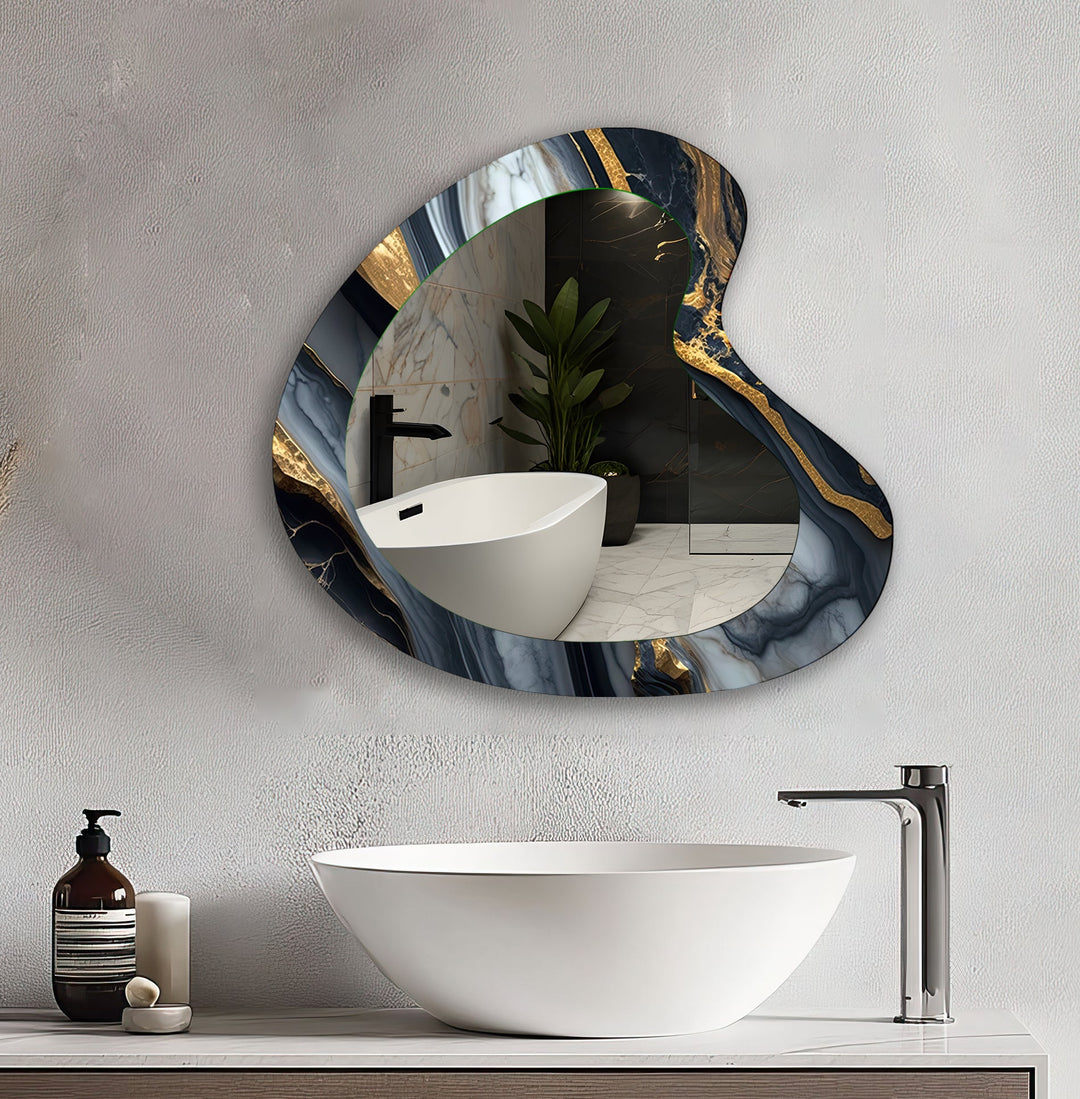 Mirrored wall art crafted with bold patterns for a modern and sophisticated touch
