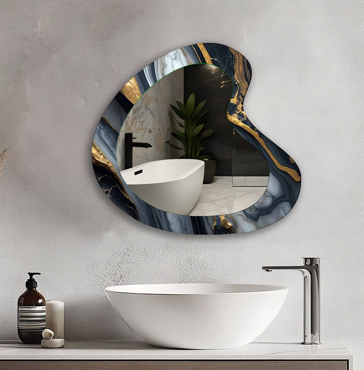 Mirrored wall art crafted with bold patterns for a modern and sophisticated touch

