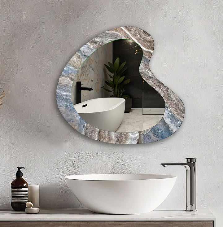 Mirror wall art inspired by geometric designs, adding sophistication to any decor style
