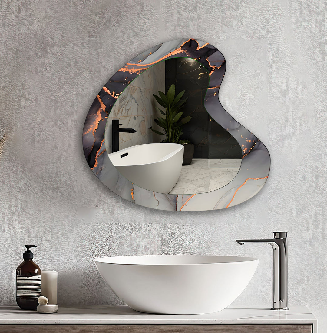 Mirror wall art inspired by abstract forms, perfect for adding a touch of artistic charm

