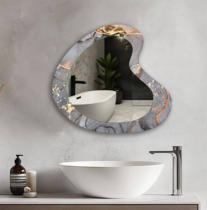 Mirrored wall art showcasing creative patterns and reflective designs for a contemporary touch
