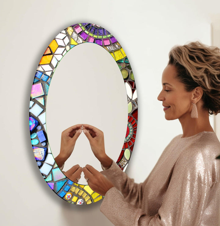 Wall mirrors designed with decorative accents to serve as both art and practicality
