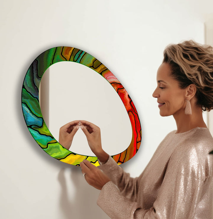 Mirror wall art with creative patterns and reflective accents to brighten your walls
