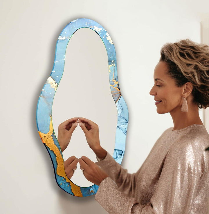 Mirrored wall art showcasing creative patterns and reflective designs for a contemporary touch
