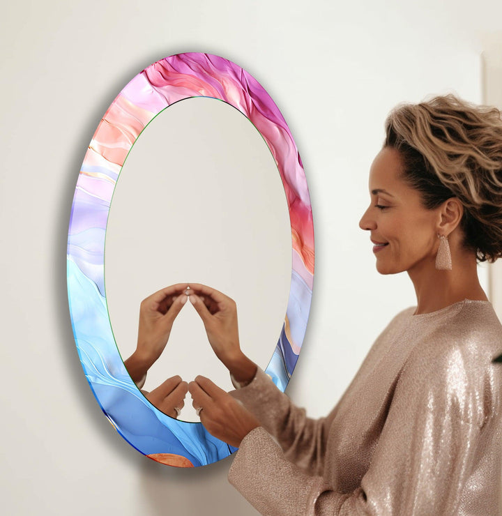 Wall mirrors designed with decorative accents to serve as both art and practicality
