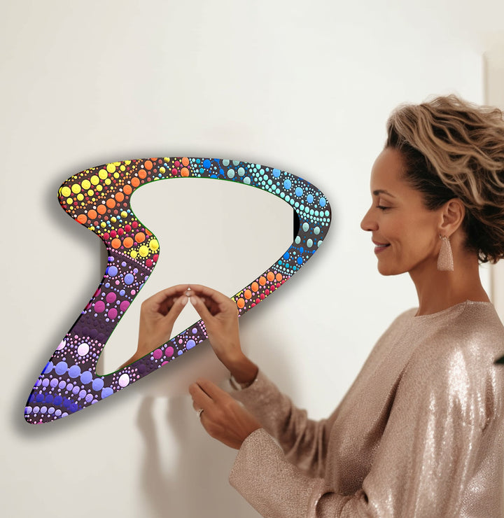 Decorative wall mirror with unique shapes and reflective surfaces for a chic statement
