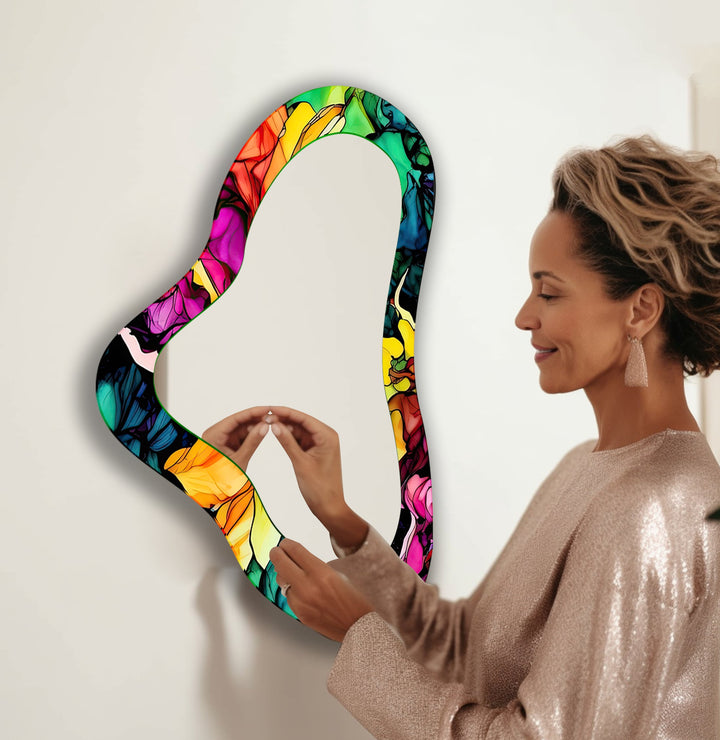 Wall mirrors with artistic frames that serve as both functional and decorative pieces
