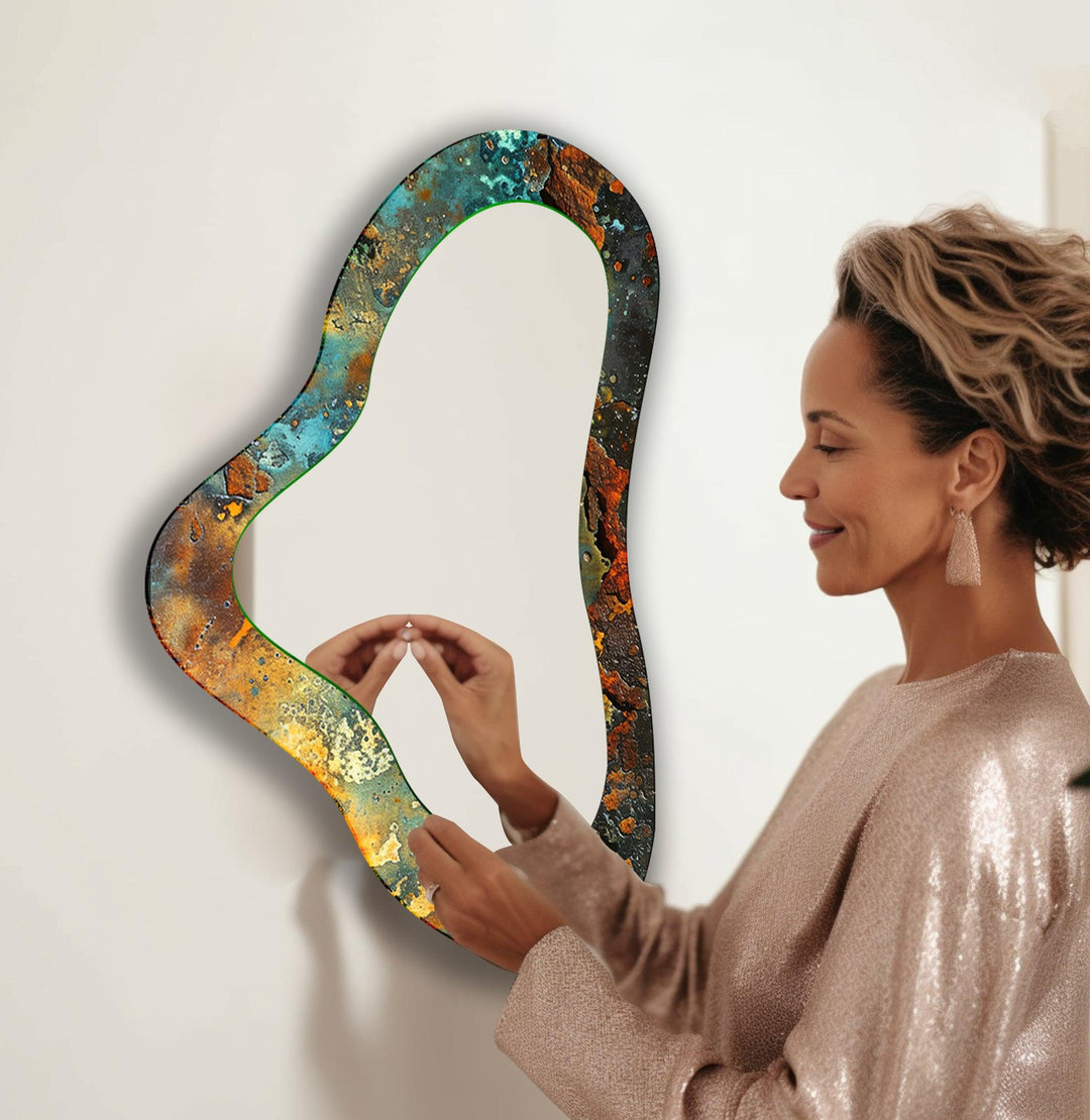 Wall mirrors designed with decorative accents to serve as both art and practicality
