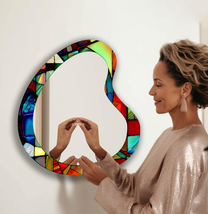 Wall mirrors designed with bold geometric shapes to make a striking statement
