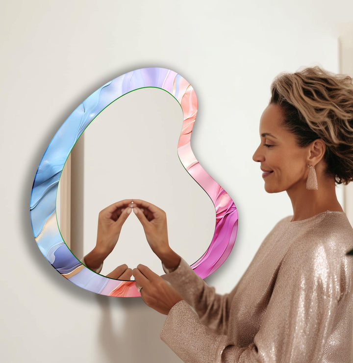 Mirror wall decor blending functionality and artistic design for versatile home styling
