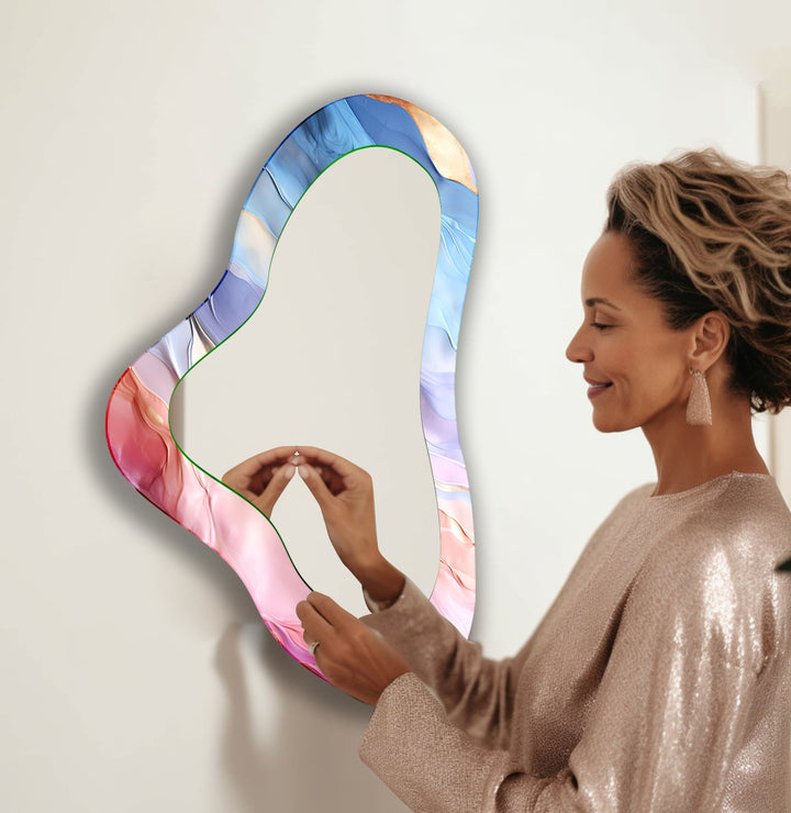 Mirrored wall art showcasing creative patterns and reflective designs for a contemporary touch
