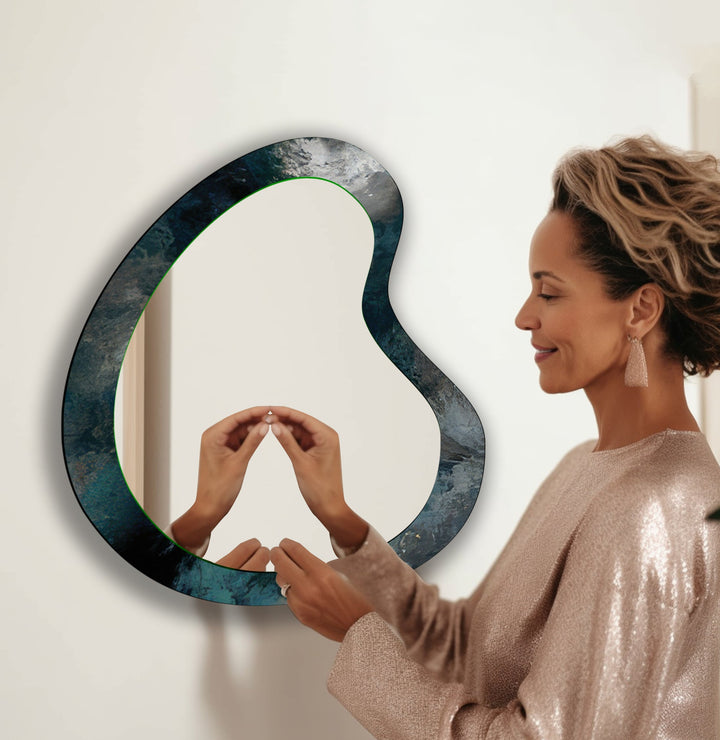 Mirrored wall art inspired by geometric elegance, perfect for adding depth and dimension
