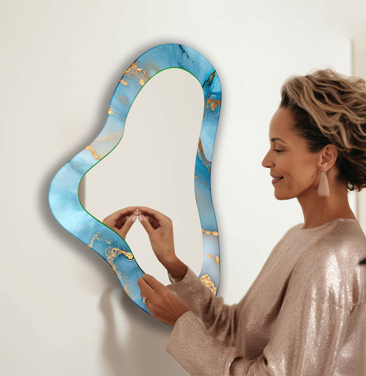 Decorative wall mirror with a contemporary design, perfect for adding elegance to any space
