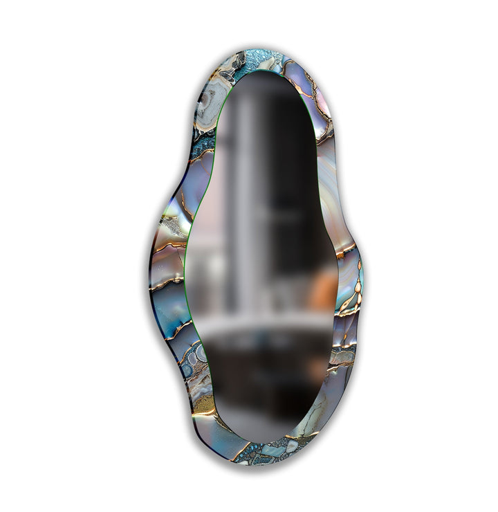 Asymmetrischer Wandspiegel aus Metall