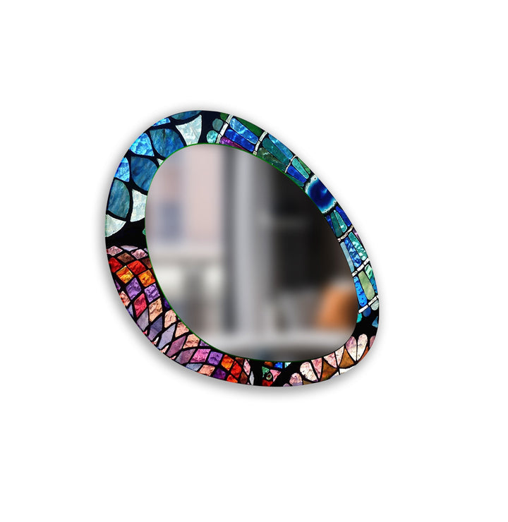 Mirrored wall art crafted with bold patterns for a modern and sophisticated touch
