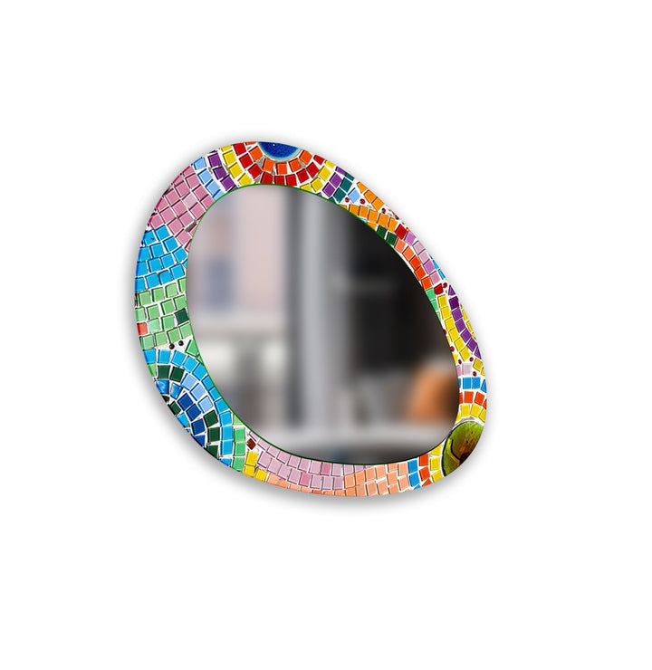 Decorative wall mirror with intricate detailing, perfect for enhancing any interior space
