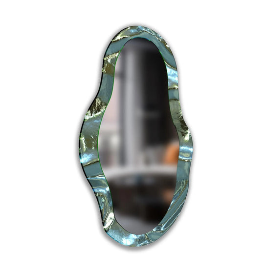 Metallic Gray Asymmetrical Wall Mirror - MyPhotoStation