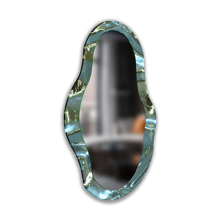 Asymmetrischer Wandspiegel in Metallic-Grau