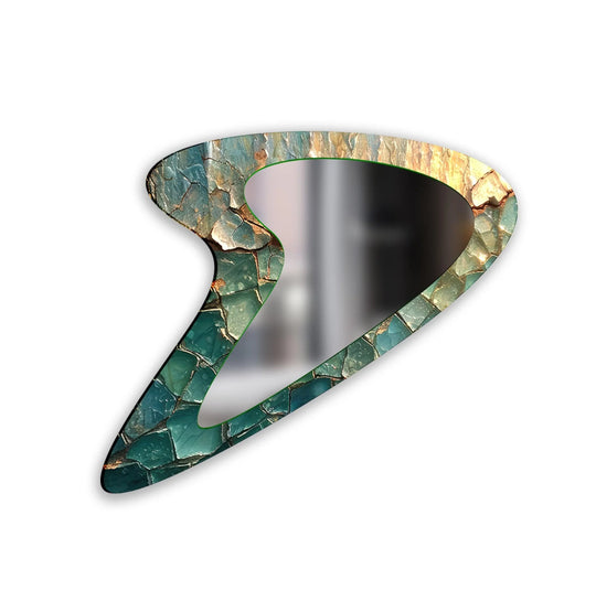 Green Oil Painting Irregular Wall Mirror - MyPhotoStation