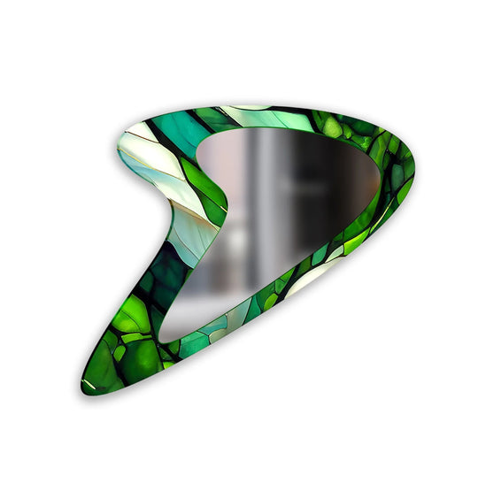 Green Stained Decorative Small Wall Mirror - MyPhotoStation