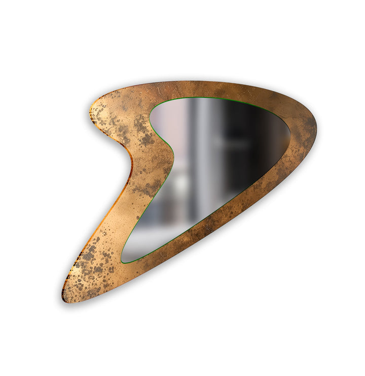 Ästhetischer Glas-Wandspiegel mit Kupferfarbdruck