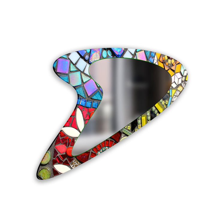 Mirrored wall art inspired by geometric elegance, perfect for adding depth and dimension

