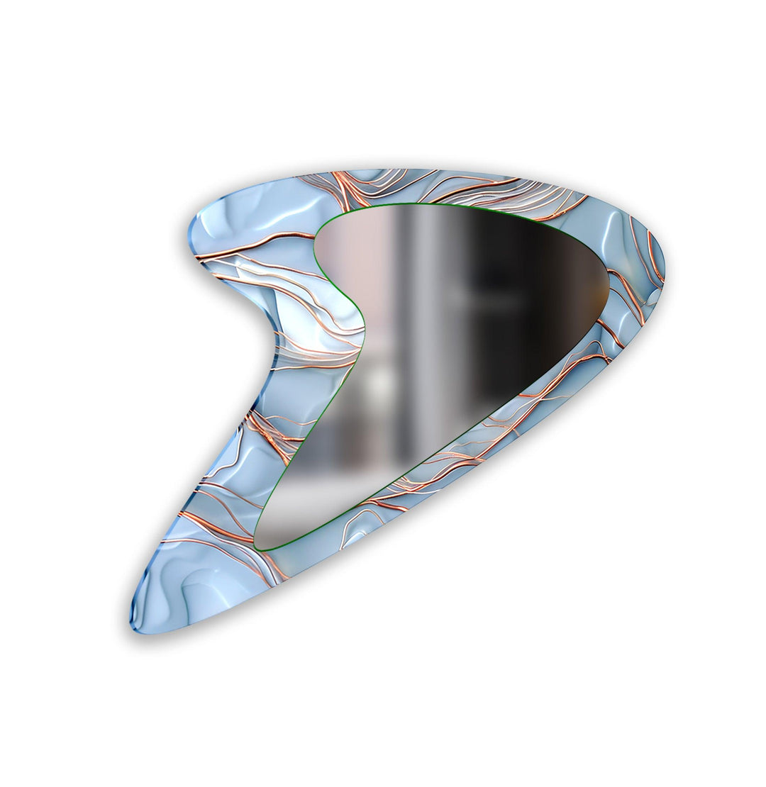 Blue - Bronze Modern Glass Wall Mirror