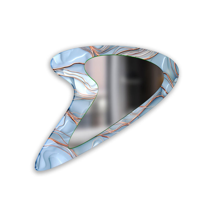 Blue - Bronze Modern Glass Wall Mirror