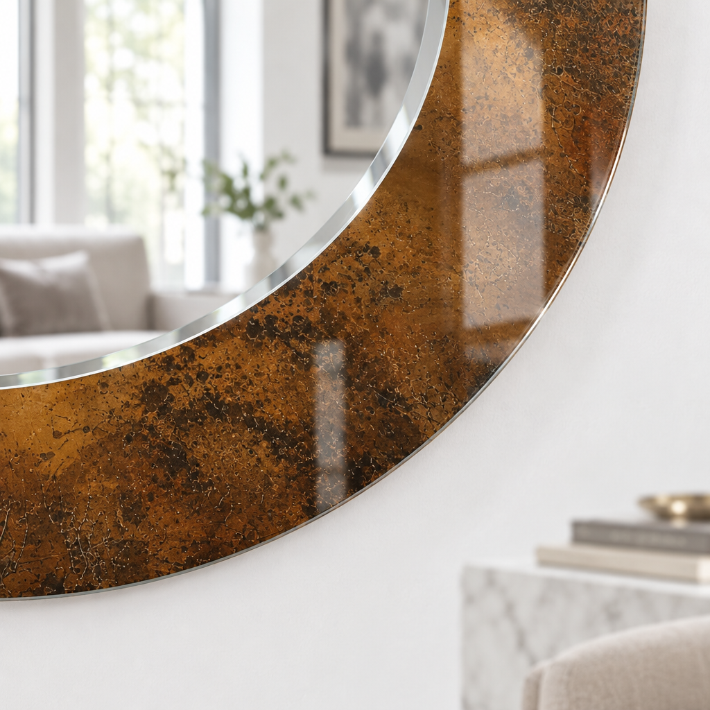 Bronce abstracto Espejo De Pared