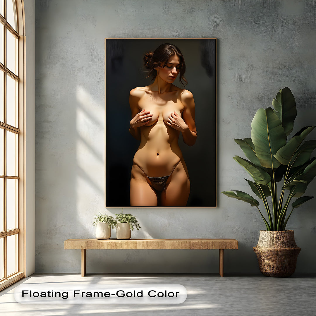 Golden Allure – Sexy Canvas Wall Art | Framed Artwork