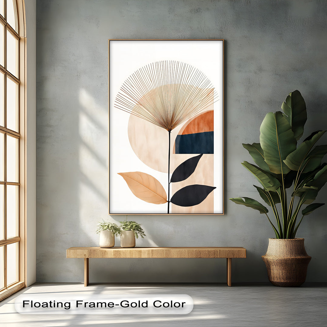 Geometric Botanical Abstract Canvas Wall Art | Colorful Art