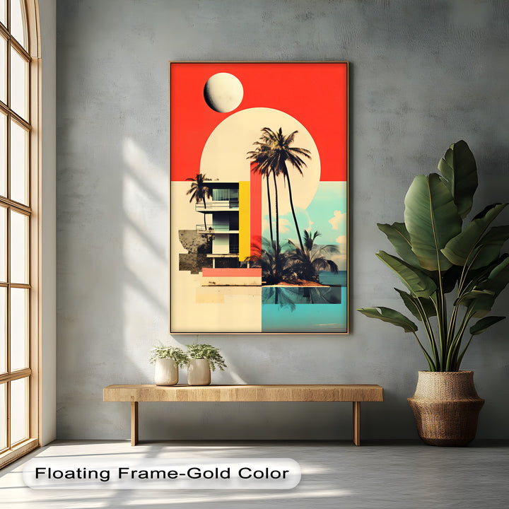 Solar Tropics – Modern Retro Beachscape Canvas Print
