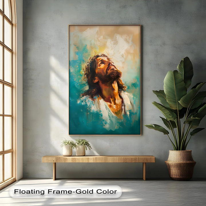 Savior’s Gaze – Crown of Thorns Portrait Canvas Print
