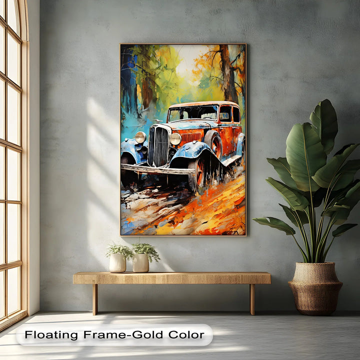 Forest Road Legend – Vintage Car Canvas Print - MyPhotoStation