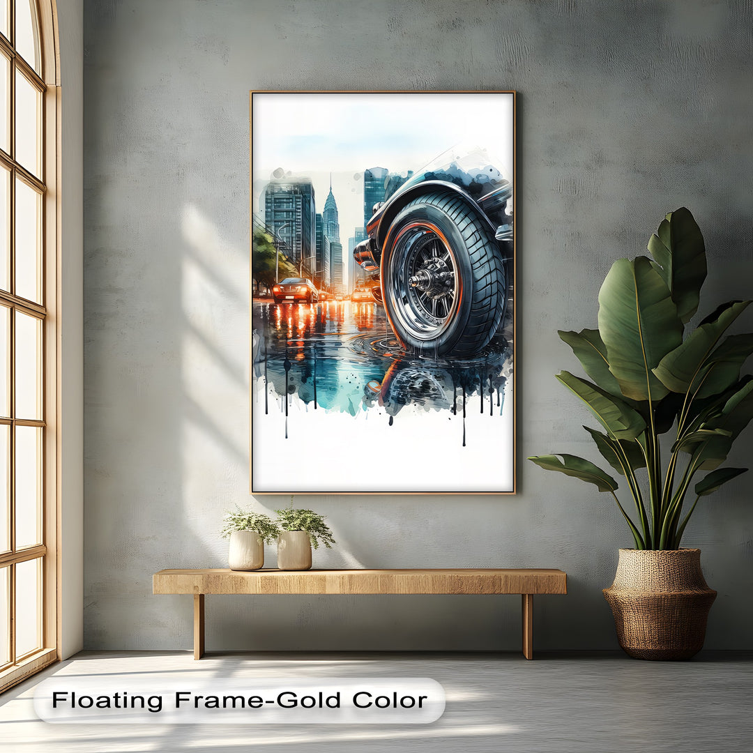 Urban Power and Chrome Reflections – Car Canvas Print