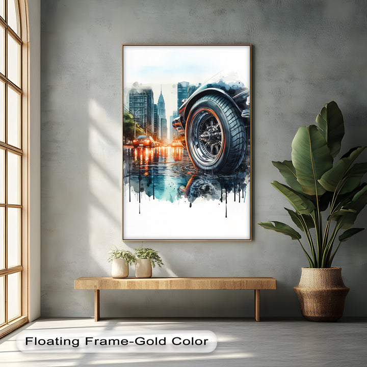 Urban Power and Chrome Reflections – Car Canvas Print