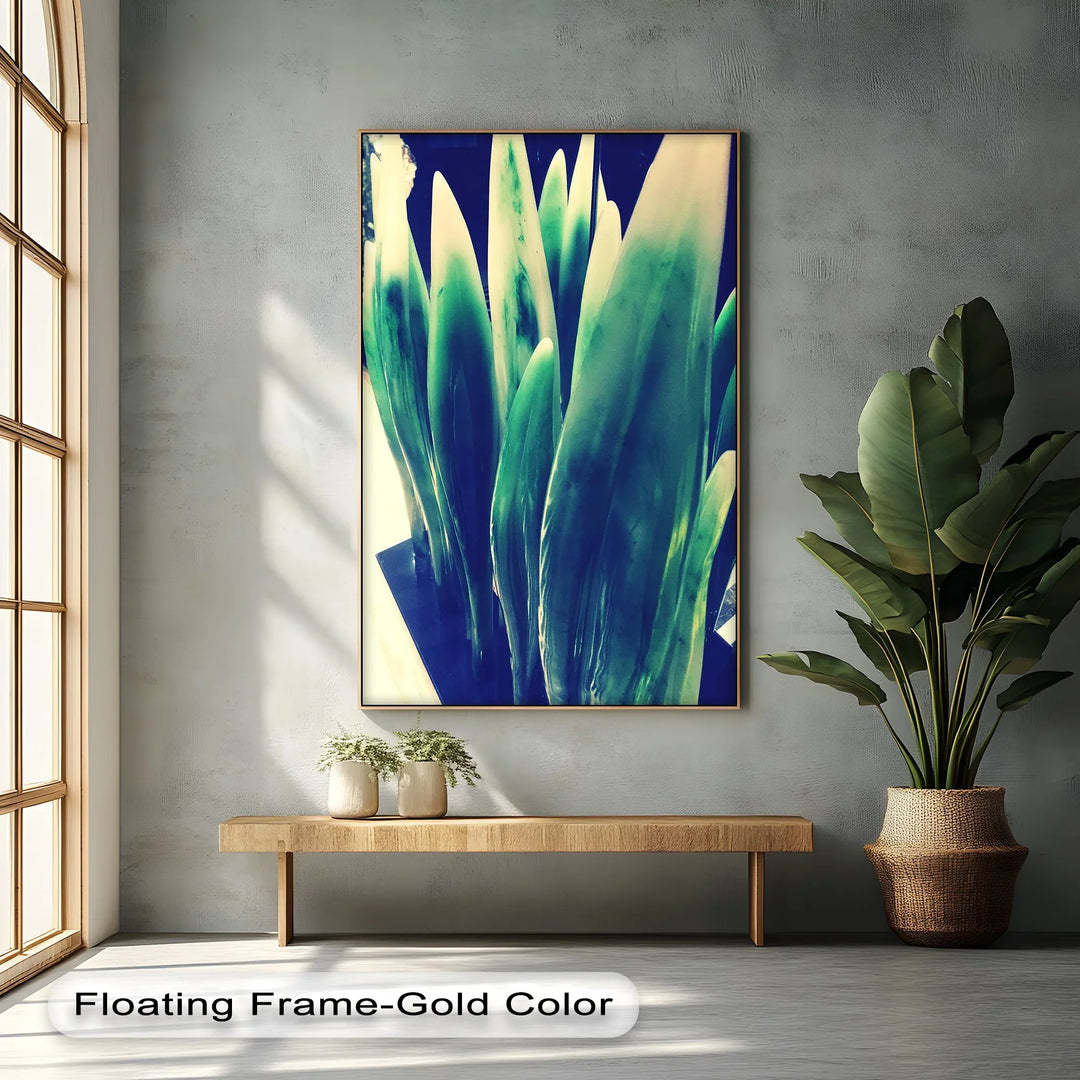 Verdant Sculpted Leaves – Contemporary Green Canvas Prints - MyPhotoStation