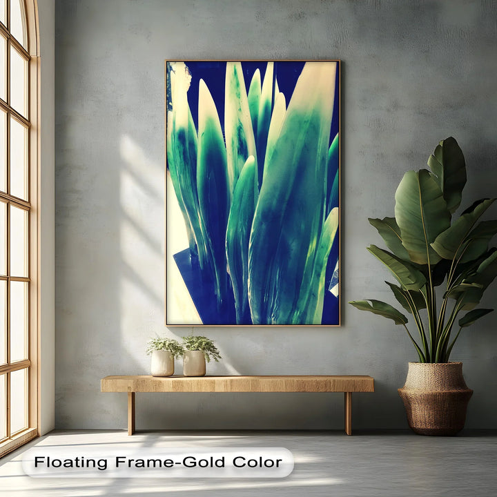 Verdant Sculpted Leaves – Contemporary Green Canvas Prints - MyPhotoStation
