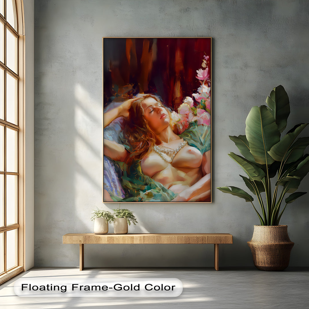 Dreaming in Bloom – Erotic Canvas Print