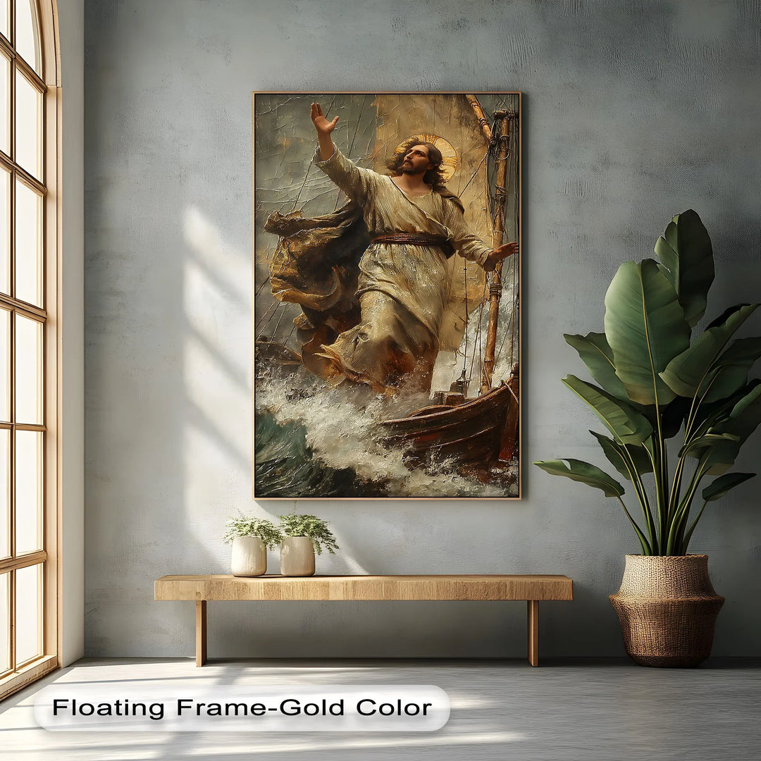Jesus Calming the Storm – Inspirational Christian Canvas Print - MyPhotoStation