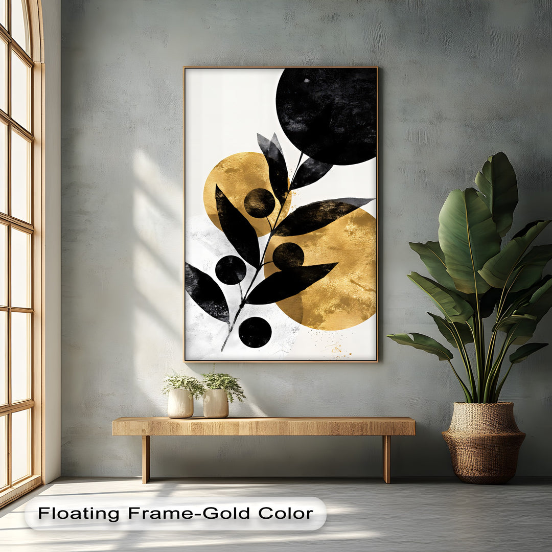 Golden Balance – Abstract Black and Gold Canvas Wall Art | Abstract Art