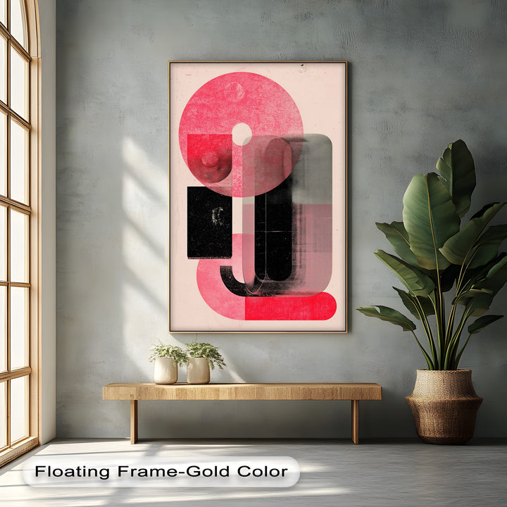 Red Echo – Abstract Geometric Canvas Print