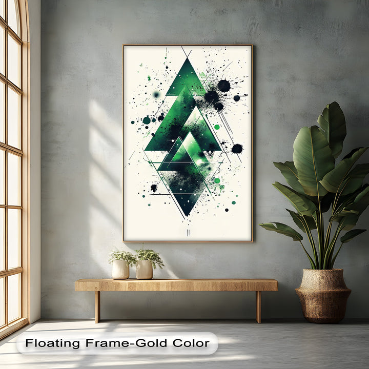 Geometric Green Explosion – Abstract Modern Canvas Print - MyPhotoStation