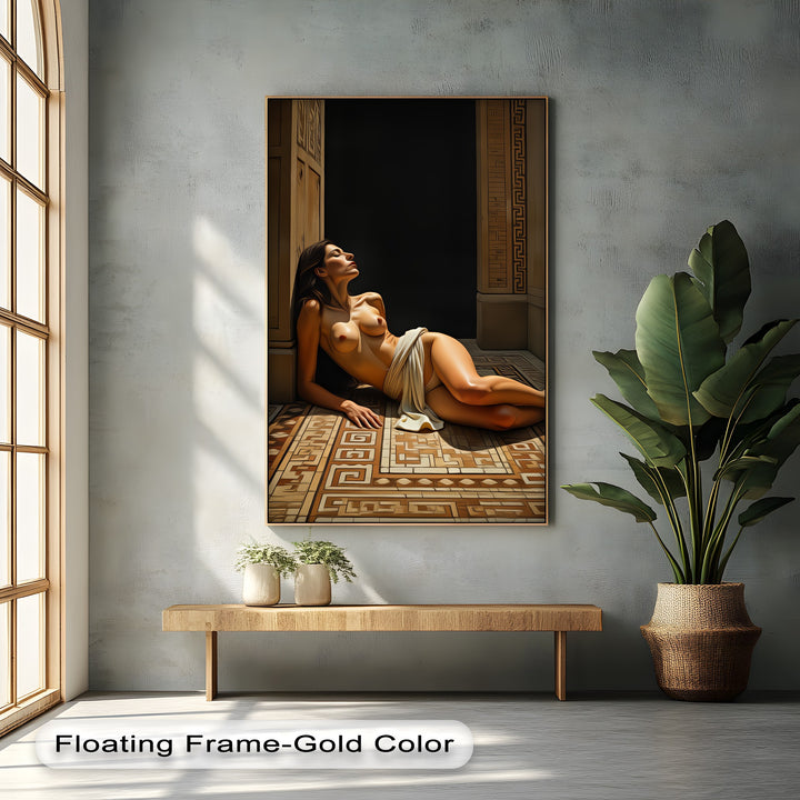 Temple Reverie – Classical Nude Canvas Wall Art | Large Canvas