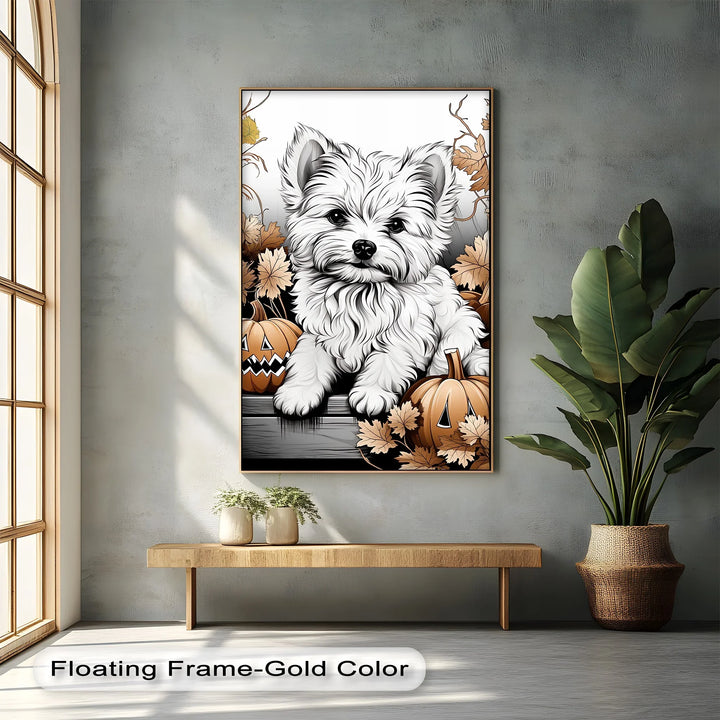 Pumpkin Pup Charm – Halloween Dog Illustration Puppies Canvas Print - MyPhotoStation